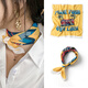 West Coast hip-hop street dance scarf small square scarf for women and men trendy brand American turban street headband retro Japanese scarf yellow