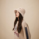 MMOPTOP letter plush fisherman hat for women in autumn and winter, large head circumference, face-showing small hat, warm plus velvet basin hat