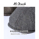Mr DUCK Prussia winter octagonal beret handmade woolen men's herringbone literary intellectual newsboy cap herringbone dark gray (thick and warm)-MW56165 L (suitable for 58-59cm head circumference)