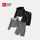 Uncle Hao's children's products in stock, parent-child clothing, autumn new style 2025 high-end Internet celebrity hooded long-sleeved suit, dark gray 130 64 (pants length 74cm)