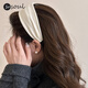 SO SOUL's new autumn and winter high skull headband is suitable for daily commuting and wide-brimmed headband for women to go out and take photos beyond the film headwear, caramel color