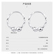 Wanfulong platinum pt950 car flower circle bead earrings platinum ring ornaments for ear piercing new birthday gift for girlfriend Platinum 950 car flower circle bead earrings 1.41g
