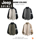 JEEP SPIRIT Jeep Henry Collar Woolen Cardigan Men's Autumn and Winter Contrast Color Splicing Casual Jacket 2025 New Knitted Wool Clothes Gray M