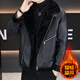 NASALIKE2025 winter velvet thickened leather jacket men's new jacket fur integrated lapel warm motorcycle leather jacket 5999 black velvet L 90-110Jin Jin is equal to about 0.5 kg