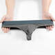 Universal men's thong low-waist solid color wide belt briefs with egg black one rope bag bag T-pants sexy black M