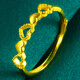 Liu Dawen gold ring 9999 solid gold for men and women, heart-shaped heart-to-heart vegetarian ring index finger ring, real gold jewelry for young people, weighing about 1.93-2.2g (labor cost 30)