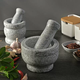 Yusenyi natural stone garlic pounder, stone mortar, medicine jar grinder, household garlic mortar, garlic peeling garlic press, garlic paste, sesame white large stone mortar with lid 1ml sesame white large stone mortar with lid