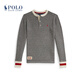 Polo Ralph Lauren Boys' Fall 25 Waffle Knitted Cotton Henley RL43858 020-Gray M
