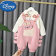 Disney (Disney) Baby Girl Autumn Outfit Set Pure Cotton Infant Princess Overalls Sweater Two-piece Set Spring and Autumn Internet Celebrity Fashion Pink Overalls Set (Spring and Autumn Style) 85cm