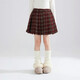 Girls Half-length Pleated Skirt Autumn and Winter Children's JK Skirt Double Denim Girl Middle School Red Plaid Skirt Performance Costume New Year Red-Pleated Skirt 130 130cm