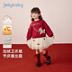 JELLYBABY spliced mesh high-end pony dress 25 new winter style girls sweatshirt skirt middle child