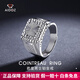 Aido Diamond Men's platinum ring square platform round ring platinum pt950 fashionable and lively ring weighing 16.8-17.0 grams + delivery certificate