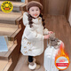G.duck Girls' Down Jacket Winter Thickened Children's Fashionable Korean Style Mid-Length Washable and Dirty-Resistant Jacket Pink Thickened Upgraded Non-Running Cotton 90 Suitable Height 80-90cm Age One and a Half Years to About 2 Years Old