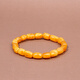 WANJUN Natural Baltic Sea Chicken Fat Yellow Old Beeswax Bracelet Buddha Beads Beeswax Raw Mineral Seed Beads Follow the Shape Passepartout Bead Diameter 7-8mm Old Wax Collection Boutique Comes with Certificate Supports Re-inspection