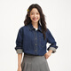 Hotwind 2026 Spring New Women's Basic Denim Shirt 06 Blue S