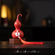 Yuxuan Creative Gifts Large Gourd Ornament Home Office Desktop Decoration Housewarming Gift Mascot Five Elements Gourd-Fire Red Small-Base