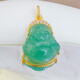 18K gold inlaid emerald Buddha pendant necklace for mom’s birthday, peace and joy for girlfriend Buddha necklace, green