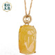Manla Jade Pei Domineering Pixiu Natural Beeswax Pendant Pixiu Pendant Baltic Amber Silver Inlaid Jade Pendant Silver Inlaid Beeswax Free 925 Silver Chain