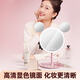 Led round makeup mirror with light desktop ins home makeup mirror student dormitory office internet celebrity luminous mirror fast charge one-size-fits-all