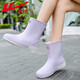 Pull-back rain boots for women all seasons waterproof non-slip short boots non-slip rain boots rubber shoes water shoes work shoes fashion HXL013 light purple 37