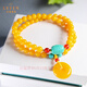 Layun Feiyin collectible beeswax bracelet for women, amber multi-circle chicken fat yellow bracelet, safety buckle, light luxury jewelry, hand jewelry, gift bracelet