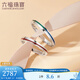 Lukfook Jewelry Platinum 950 Love Platinum Ring Couple Wedding Pair Ring Single Price GJPTBR0007 No. 17-4.17g (including labor cost 680 yuan) Men's model