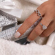 APM Monaco New Product Love Ring Silver White Pavé Heart Shape Design Simple Hand Jewelry Gift Silver White Size 54