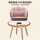 Xiaomi Famous Craftsman Light Luxury Internet Celebrity Dressing Stool Home Backrest Makeup Chair Girls Bedroom Chair Simple Manicure Dressing Stool Petal Solid Wood Legs - Light Gray - Free Butterfly Cushion