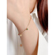 Luanjie simple Korean pure 14K gold female color diamond hollow camellia insK gold hand jewelry anklet gift bracelet