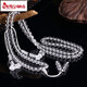 Weiyang natural white crystal bracelet for women 108 rosary beads multi-circle transparent bead necklace simple 8MM net style