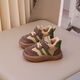 Tyrannis walking shoes 2024 winter new sports shoes for children and infants 0-1-3 years old soft-soled cotton shoes 4 Green 17_Inner length 12.0cm