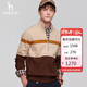 HAZZYS Men's Autumn and Winter Men's Sweater Jacket Striped Stand Collar Zipper Cardigan Men's ABYZD0ADX56