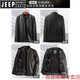 JEEP SPIRIT spring, autumn and winter middle-aged men's stand-up collar leather jacket, middle-aged and elderly dad's jacket, velvet and thickened grandpa leather jacket, black, velvet, thickened L 175 120Jin Jin is equal to 0.5 kg within