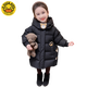 G.duck Girls' Down Jacket Winter Thickened Children's Fashionable Korean Style Mid-Length Washable and Dirty-Resistant Jacket Pink Thickened Upgraded Non-Running Cotton 90 Suitable Height 80-90cm Age One and a Half Years to About 2 Years Old
