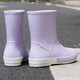 Pull-back rain boots for women all seasons waterproof non-slip short boots non-slip rain boots rubber shoes water shoes work shoes fashion HXL013 light purple 37