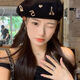 Miss Right's design sense Internet celebrity foreign style beret women's autumn and winter wool Korean style retro fashion face little painter Beilei hat trend Xiaoxiang No. 5 wool beret black one size 9 to 18 years old 54 to 56 cm