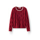 Semir Red Sweater Women's Short Loose Thick Cable Sweater 26 Years Qiji Red Knitted Bottoming Sweater 109126107002