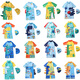 New children's swimsuit boy suit boy one-piece child small, medium and large children's swimsuit baby sun protection swimsuit dark green_white cloud green dinosaur 165 S_(70-80cm_15-20Jin Jin equals 0.5 kg)