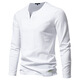 MLB&NY trendy brand v-neck right shoulder long-sleeved T-shirt 2025 new T-shirt for men with loose t-shirt bottoming shirt Henry collar top white S weight 90-120Jin Jin is equal to 0.5 kg