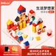 Imikids children's building blocks toys infants and young children large particle wooden assembled building blocks early education toys gift life dreamer 56
