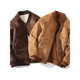 Yu Mengxindi frosted suede leather jacket for men in autumn and winter new suede wool jacket baseball jacket fur all-in-one jacket light brown L recommended 95/125 Jin Jin equals 0.5 kg