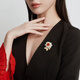 SAC Pearl Flower Brooch High-end Women's Light Luxurious Style Pin 2025 New High-End Corsage Suit Coat Accessories Ghostwriting Greeting Cards