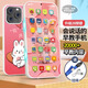 Kaooseen children's mobile phone toy simulation baby 1-3 years old can chew boys and girls early education cartoon phone 0 cute rabbit mobile phone (52 contents 10 buttons) battery + rope