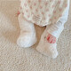 Kimmy British baby autumn and winter foot covers children's shoes thickened warm cotton shoes shoe covers foot covers sleeping baby socks khaki double layer plush socks 0-1 years old recommended (inner length 13cm)
