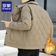 ROMON 2026 new winter cotton coat, trendy and handsome lapel, velvet and thickened warm cotton coat, winter casual cotton jacket, khaki XL