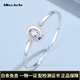 Miss JuJu pt950 platinum pigeon egg chaise bracelet women's fashion semi-solid platinum bracelet, weight 17.74g, inner diameter 58mm