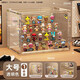 Jingxianju Handicraft Cabinet Display Cabinet Acrylic Display Stand Blind Box Storage Box Display Box Transparent Box Storage Bubble Mart Fully Transparent Extra Large/Built-in 4 Layers Fully Transparent, Magnetic Door, with Stickers