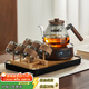 Yipot tea brewing teapot tea brewing appliance tea brewing stove with tea tray teapot health tea making household electric ceramic stove complete tea set set ash 10-piece set 1500 watt tea brewing set