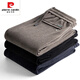 Pierre Cardin Autumn and Winter Velvet Corduroy Men's Pants Elastic Waist Straight Leg Loose Sports Pants Dark Gray Velvet Corduroy Thickened XL 130-150Jin Jin equals 0.5 kg