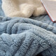 Langsha blanket winter thickened plus velvet sherpa double-layer blanket nap small blanket office single coral velvet blanket noble blue double-layer thickened/warm at the touch/shedding package double blanket 200x230cm_weight about 4.6Jin Jin equals 0.5kg
